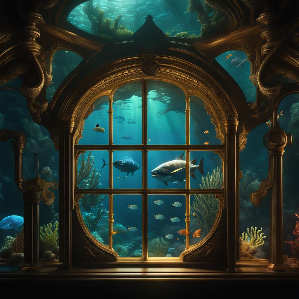 Undiscovered Underwater Creatures Through a Window