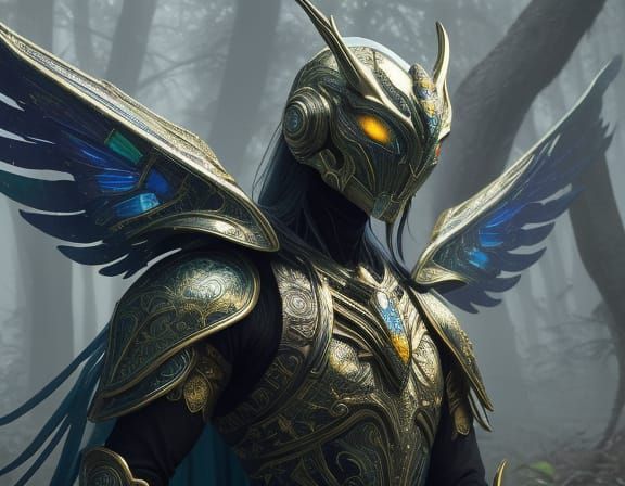 Alien in Mystical Forest in Vibrant Oil Painting Style