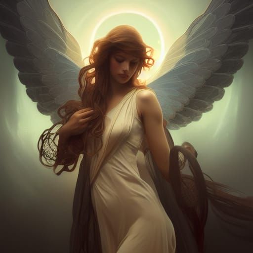 Archangel Portrait in Hyperdetailed Style