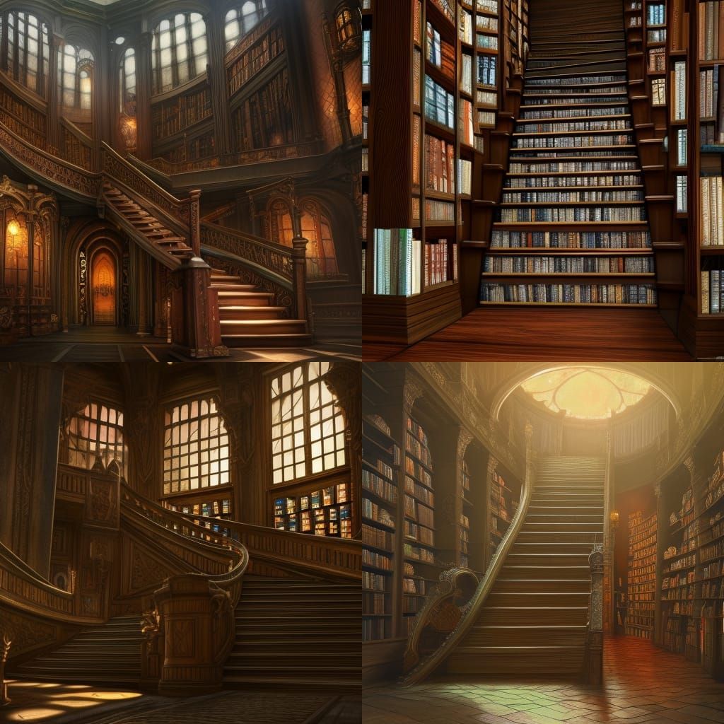 Book Staircase: Detailed Matte Painting in Unreal Engine