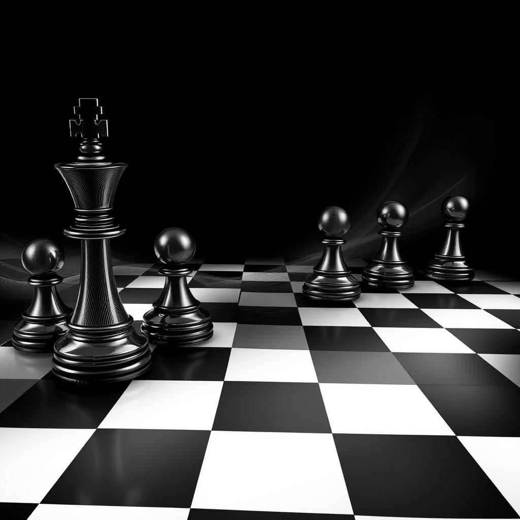 Abstract Chessboard with Fractal Vector Design