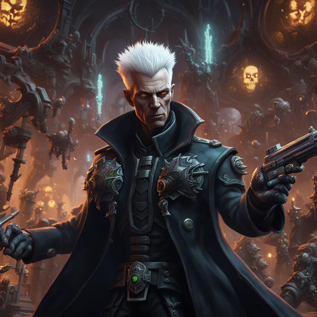 Warhammer 40K: Youthful Warrior Battles Necron