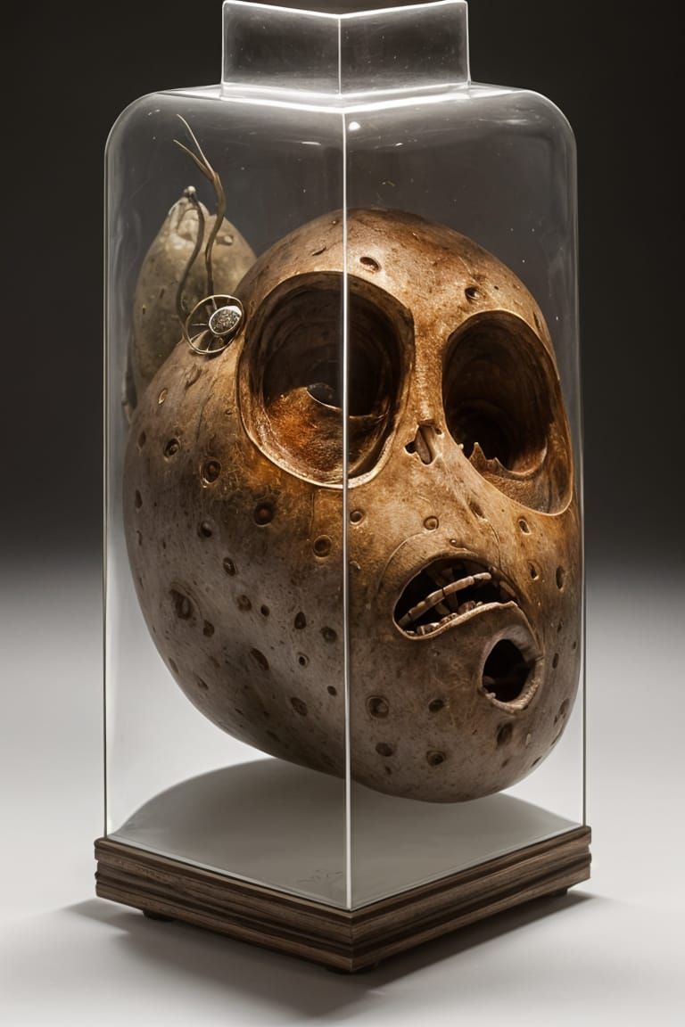 Surreal Potato with Wraiths in Stop-Motion Style