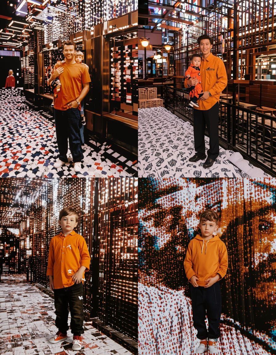 Photobooth Portrait: Adult Holds Younger Self