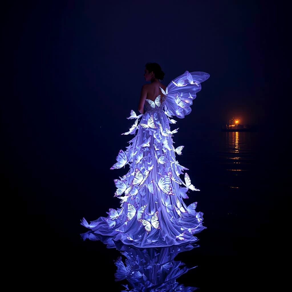 Ethereal Night Goddess Amidst Celestial Wonders