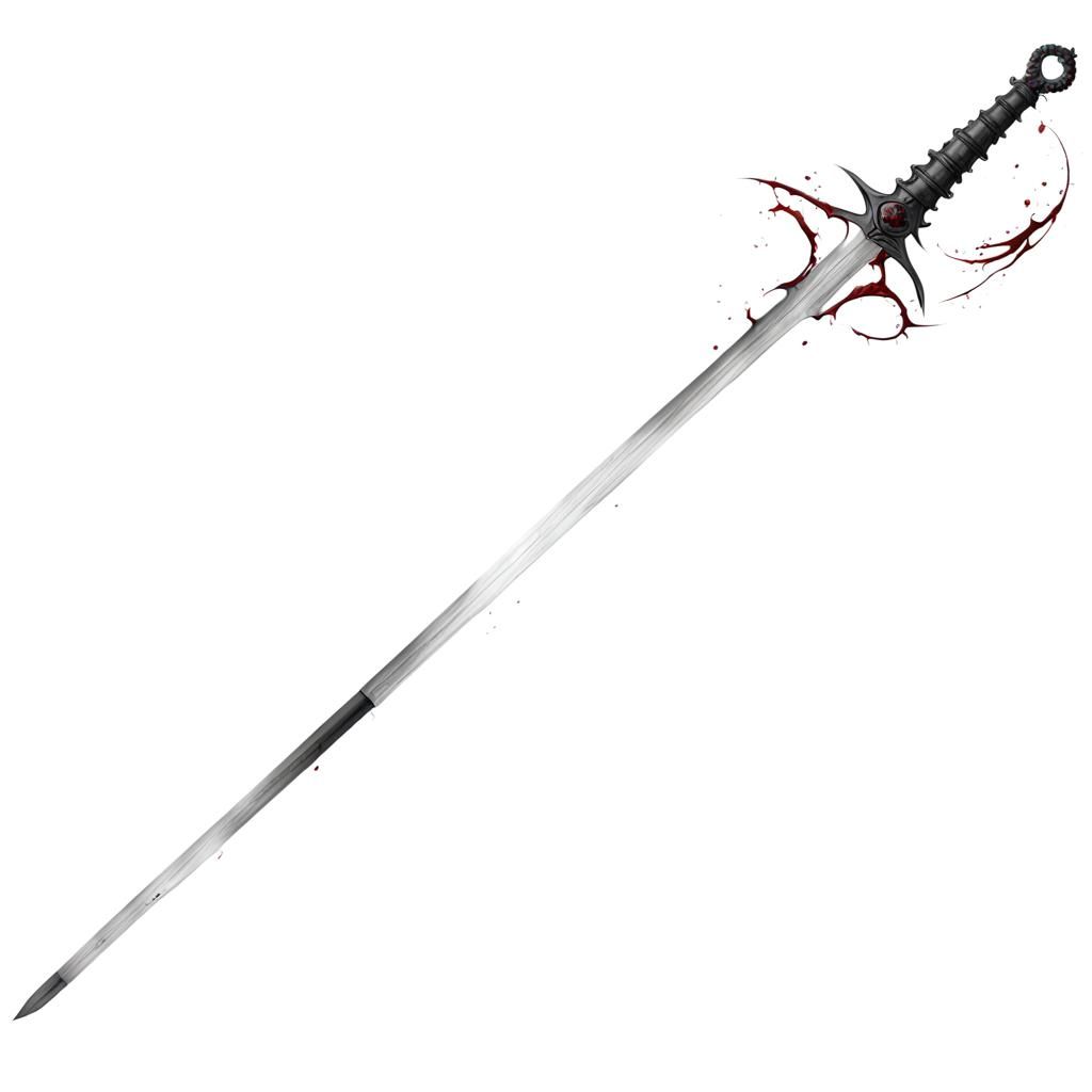 Blood-Stained Black Rapier Sword