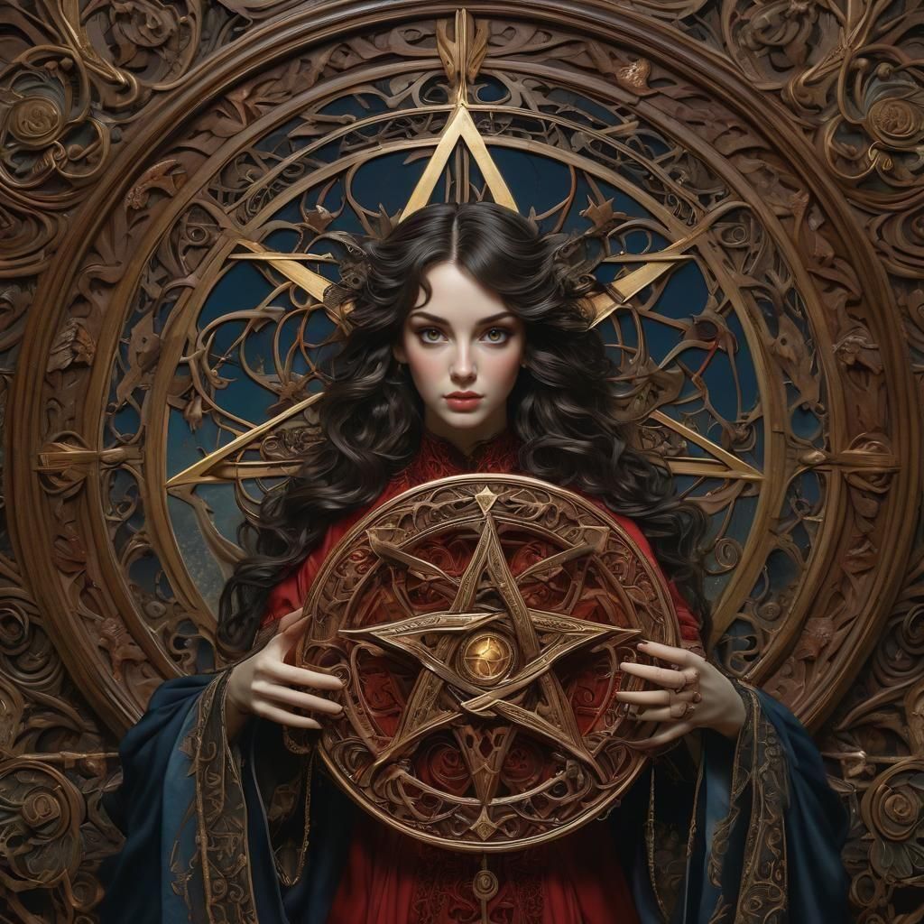 T.S. Eliot with Satanic Pentagram in Art Nouveau