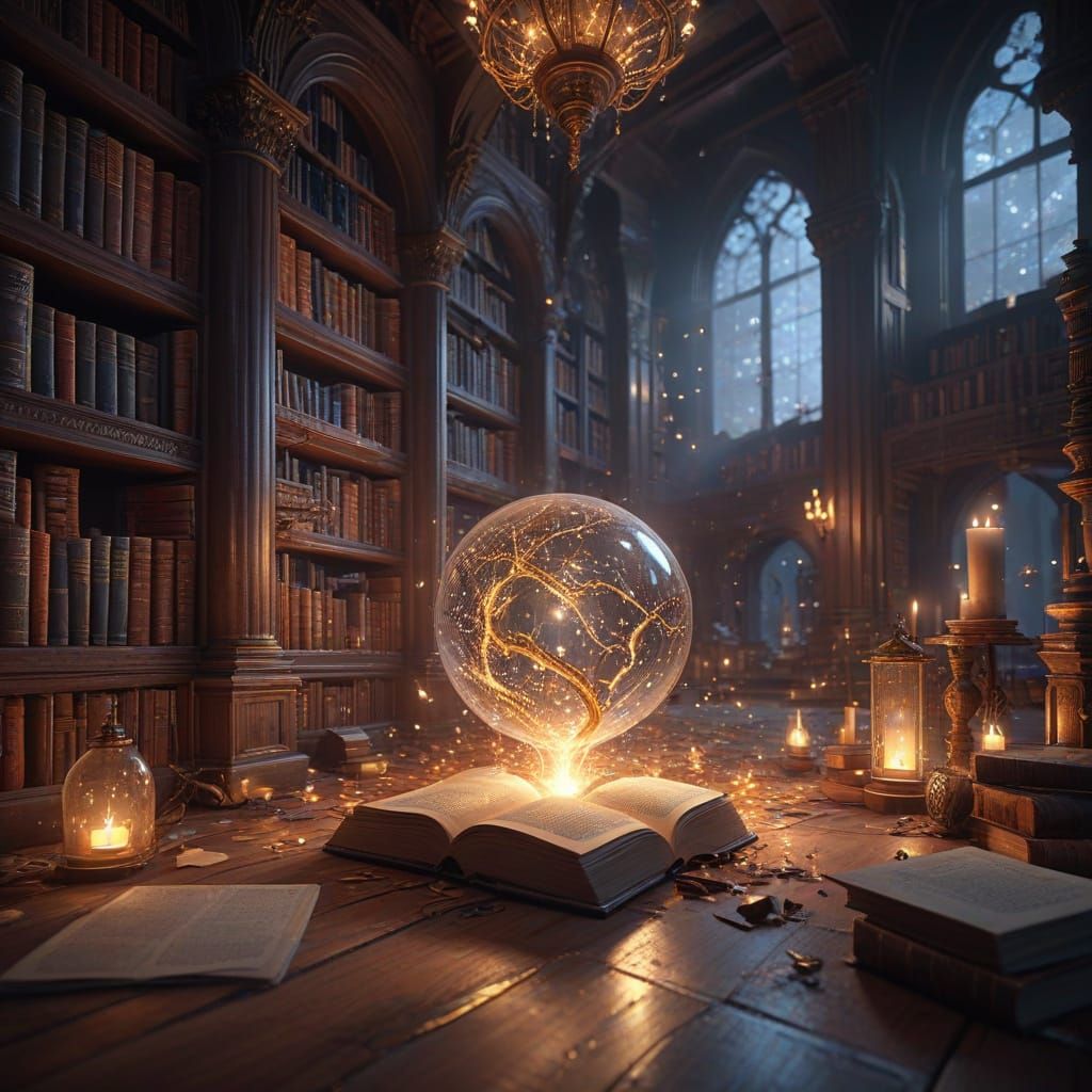 Whispers of Ancient Tomes in a Victorian Library of Wonder