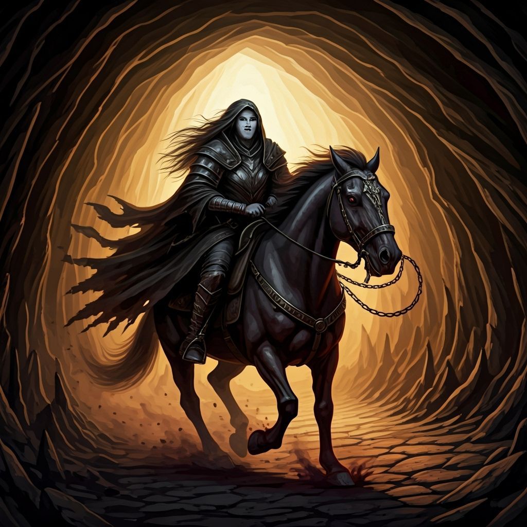 Desperate Drow Rider in Underdark Cave