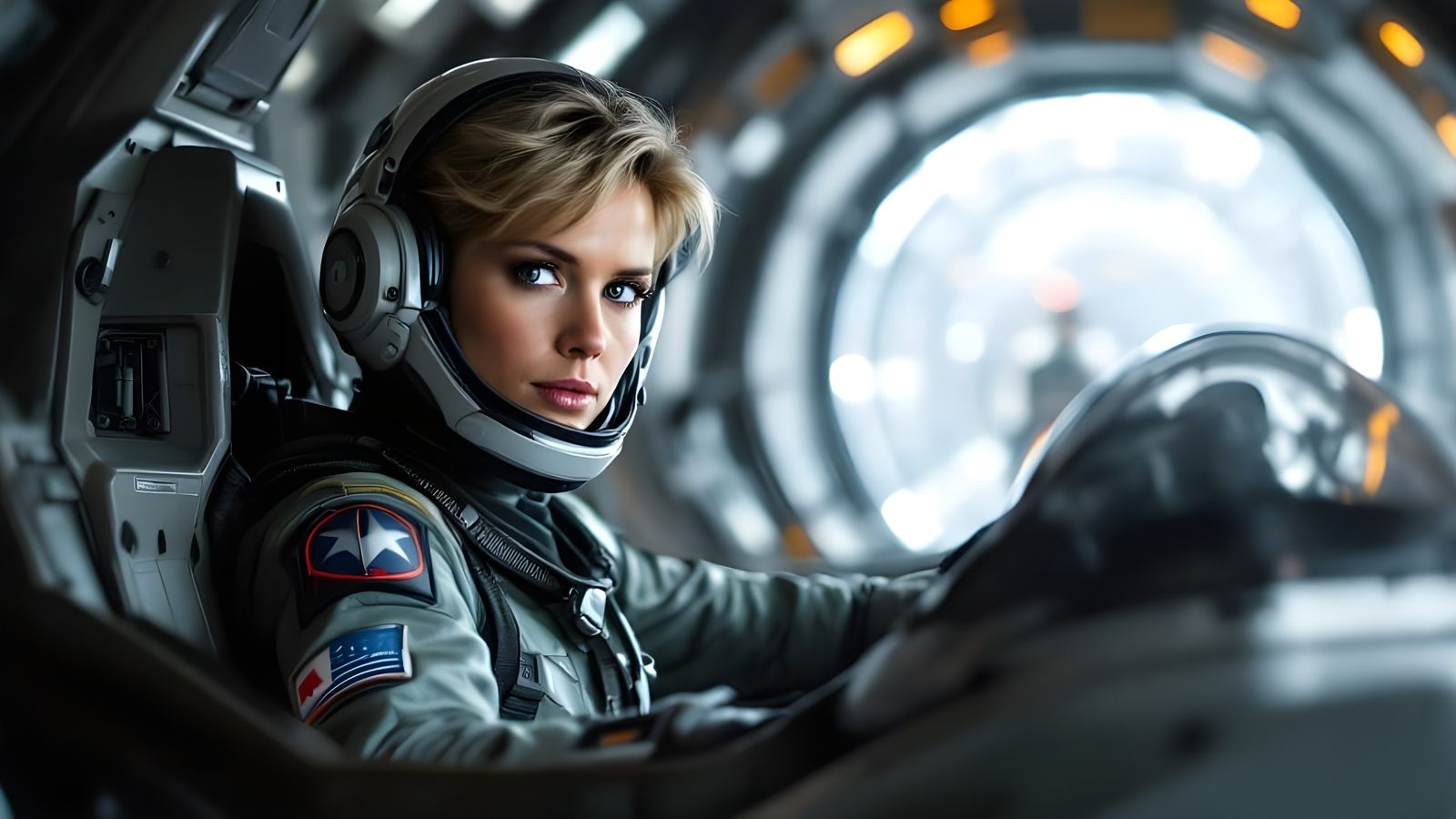Starbuck in Her Viper, a Daring Science Fiction Pilot