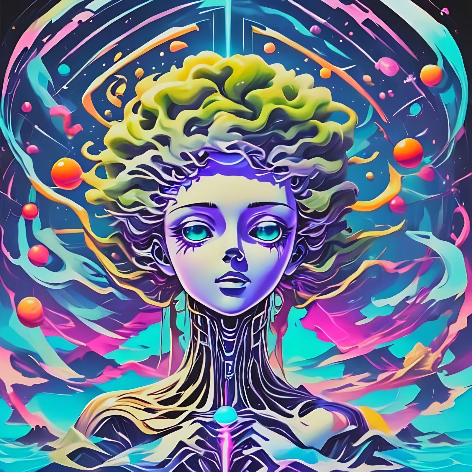 Abstract Rorschach Inkblot in AI Fever Dream Style