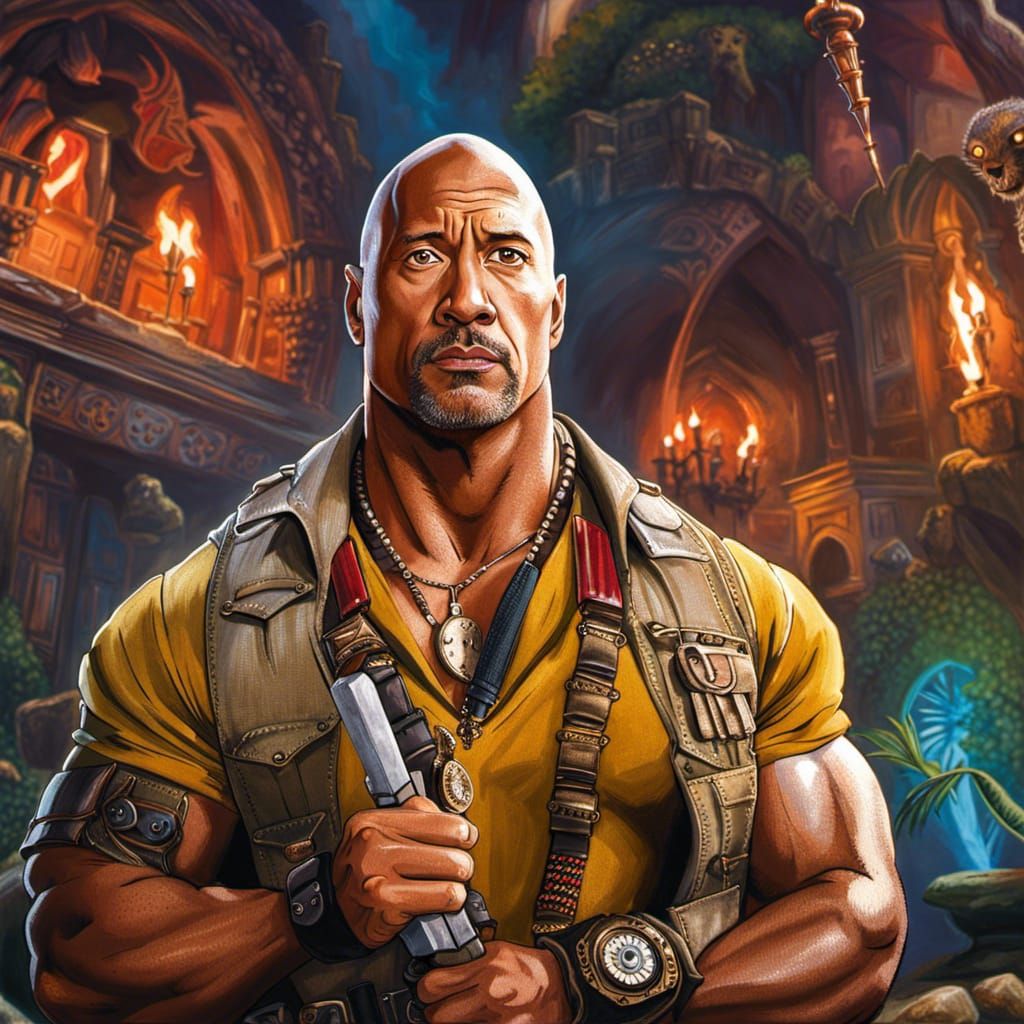 Dwayne Johnson as Dr. Smolder Bravestone: Hyperrealistic Art