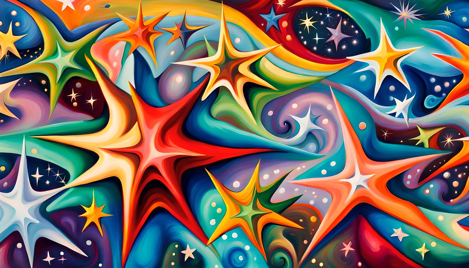 Iridescent Star Cluster Formation in Abstract Expressionism