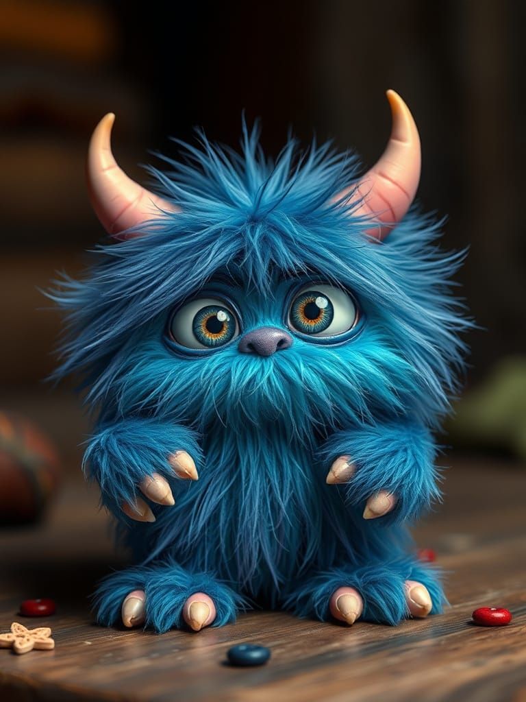 Adorable Fluffy Baby Monster