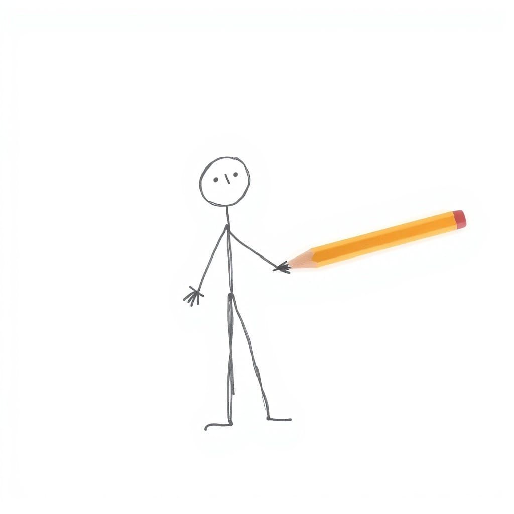 Stick Figure with Pencil: A Cartooning Concept