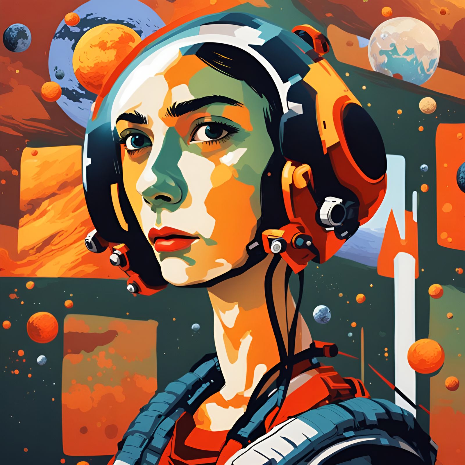 Astronaut Contemplates Earth: Hyperrealistic Moonscape