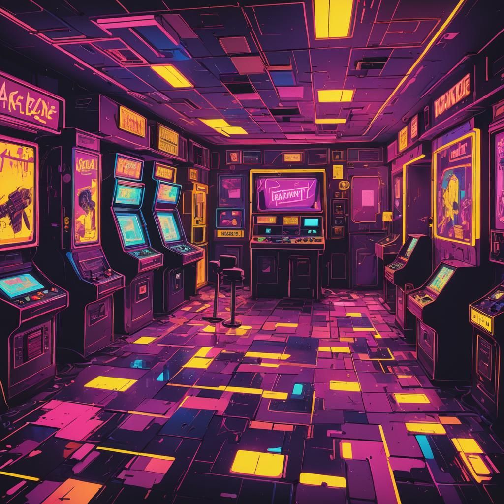 Synthwave Resort in Fauvist Expressionism Style