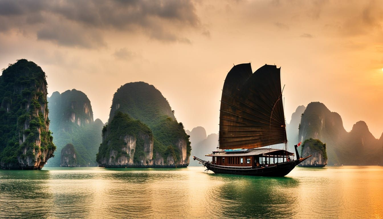 Luminous Limestone Landscape at Ha Long Bay