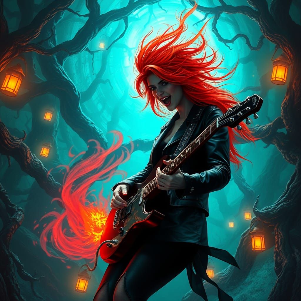 Banshee Rock Star in a Mystical Forest