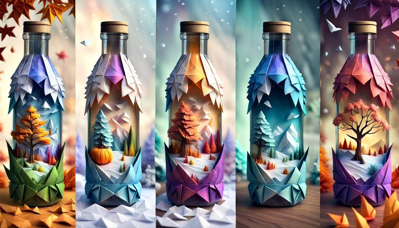 Seasons in Bottles: Fantasy Digital Art