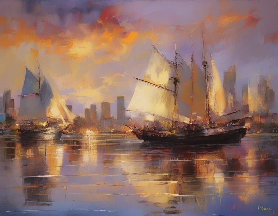 Sydney Harbour in 1858: A Hyperrealistic Masterpiece of Ener...