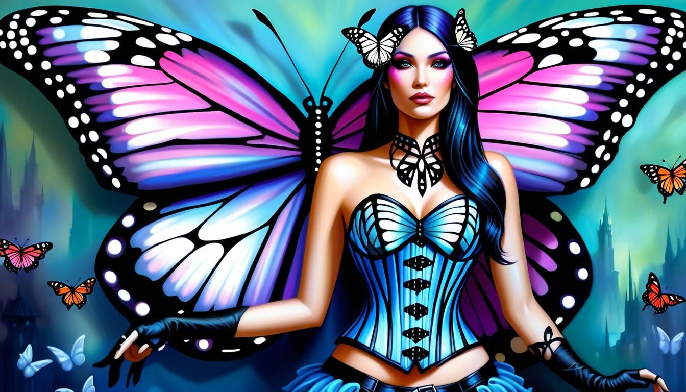 Woman with Butterfly Wings Fantasy Art