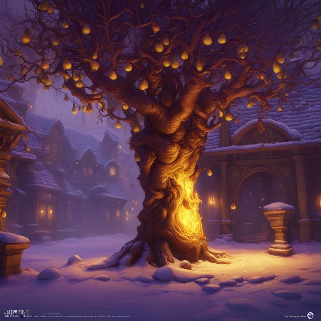 Winter Pear Dark Fantasy Concept Art
