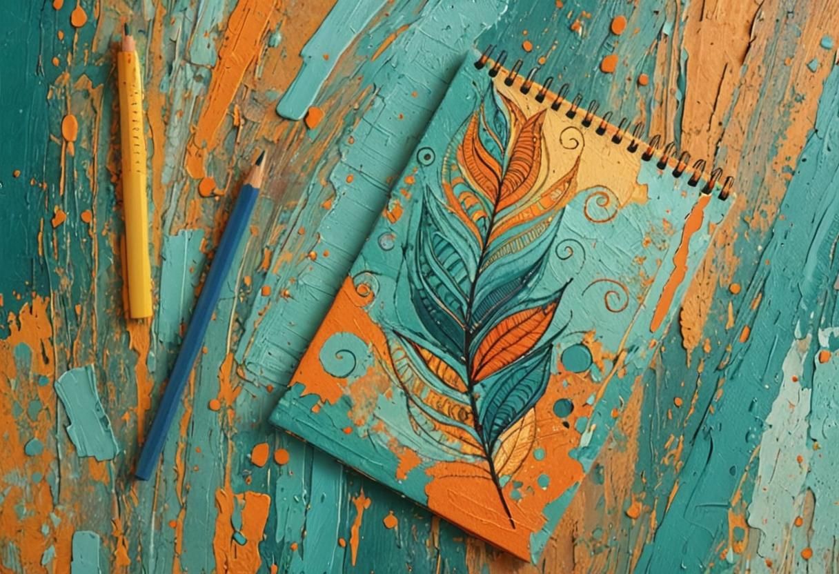 Abstract Art with Complementary Colors and Fine Details