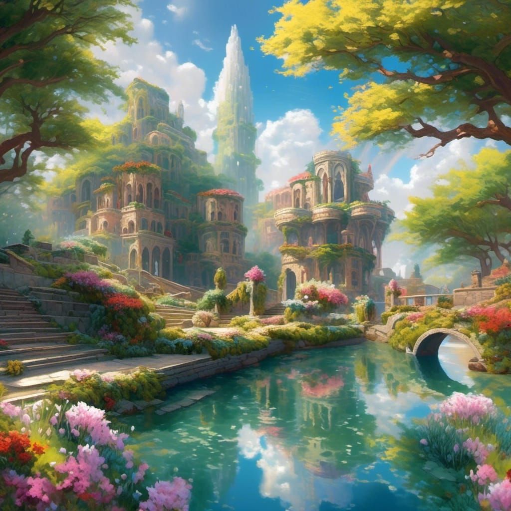 Idyllic Castle Enfolded by Emerald Gardens