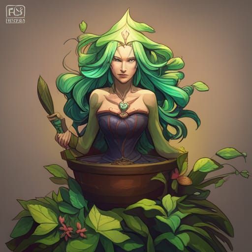 Fantasy Potted Plants in Hyperdetailed Art Style