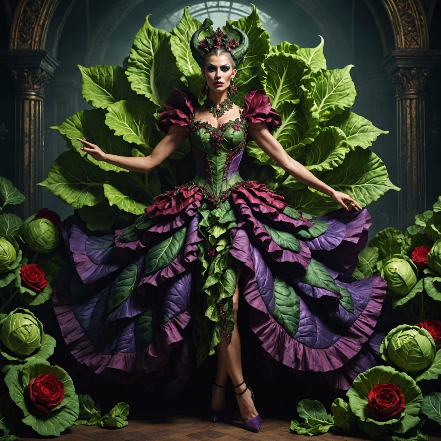 Demoness leafing nothing to chance at her Ball