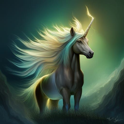 Cosmic Jade Crystal Unicorn in Hyperrealistic Style