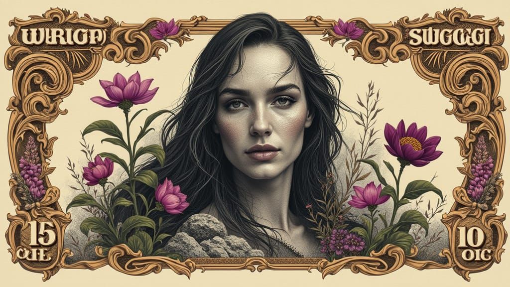 Marvel Masterpiece Banknote in Golden Frame