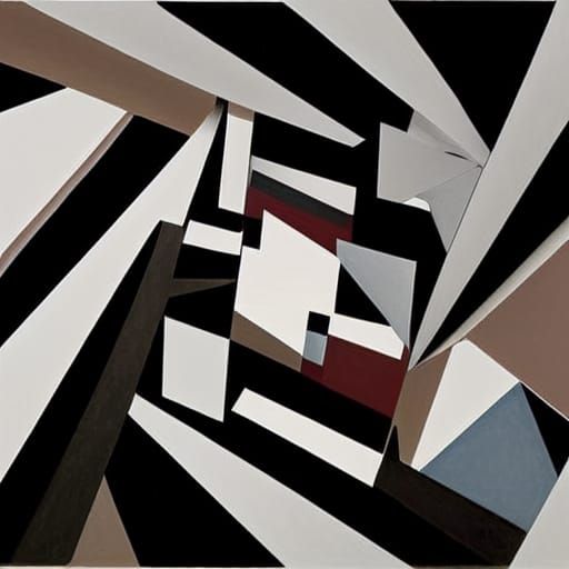 Abstract Cubist Tunnel to Hell in Ethereal Style