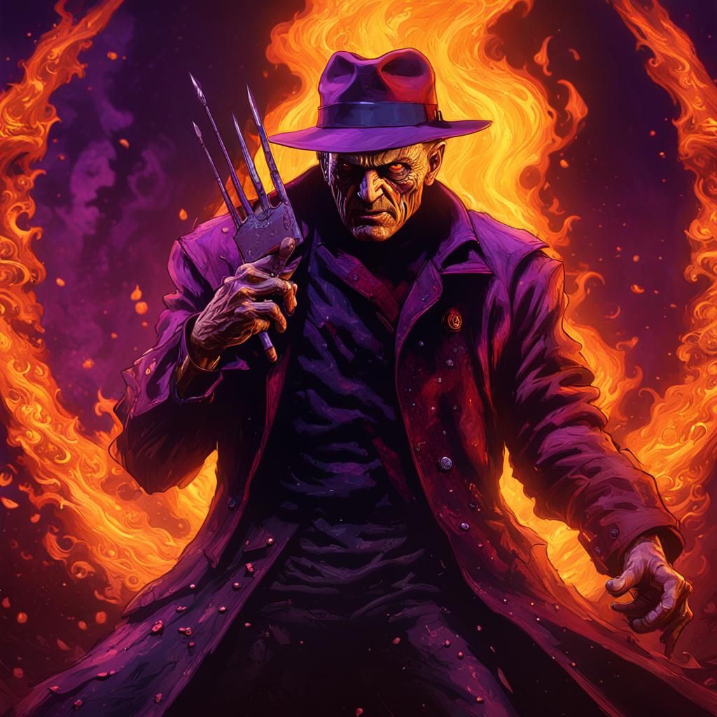 Freddy Krueger in Hellish Flames, Dark Fantasy