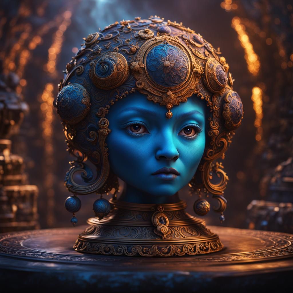 Mystical Bobblehead: Detailed Matte Painting