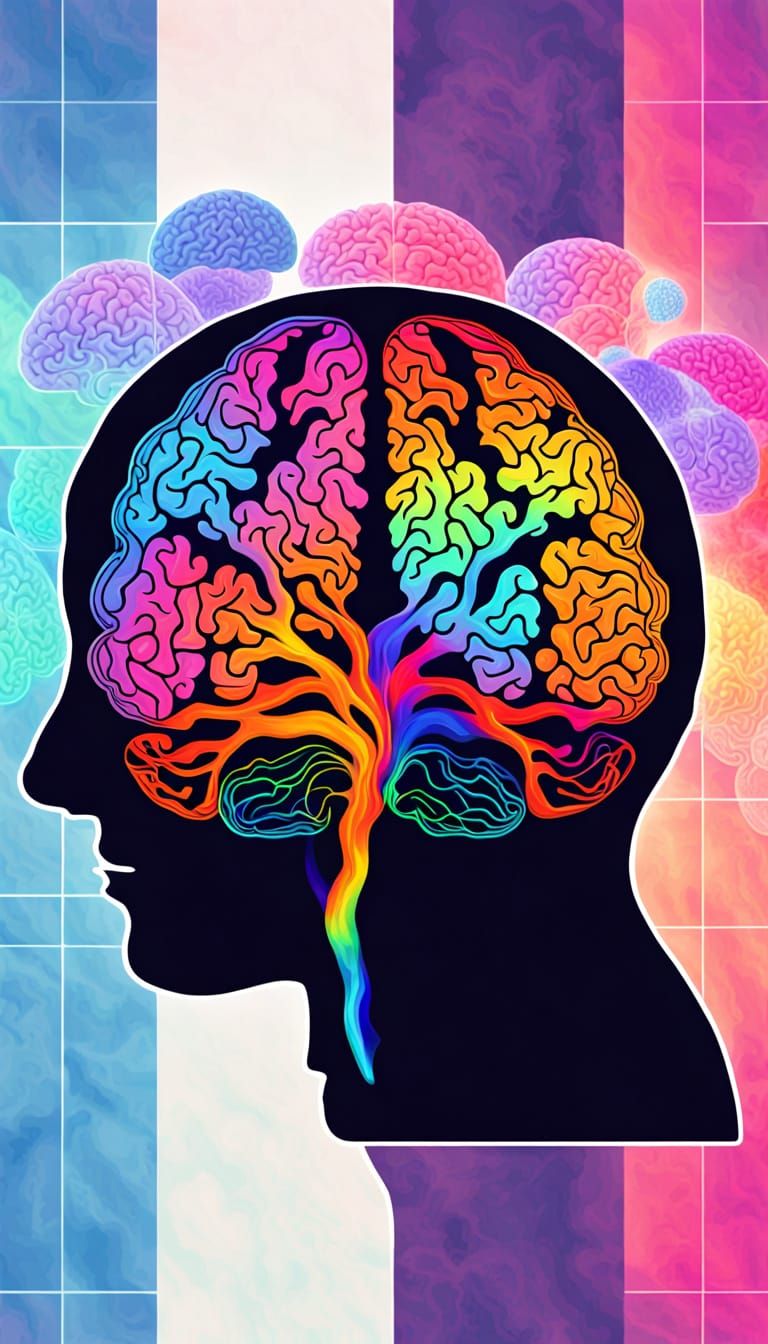 Brains Holding Colorful Minds: Digital Art