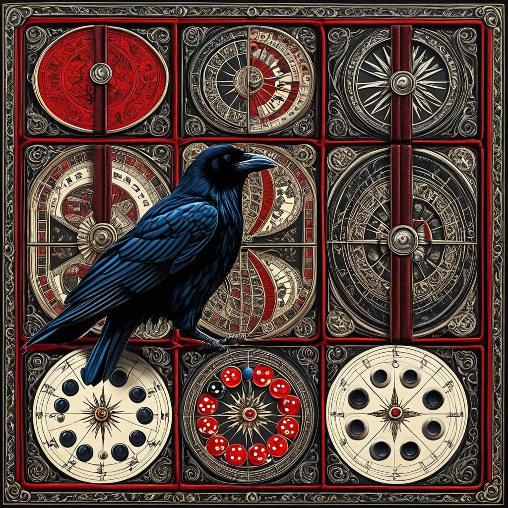 Historical European Still Life with Raven