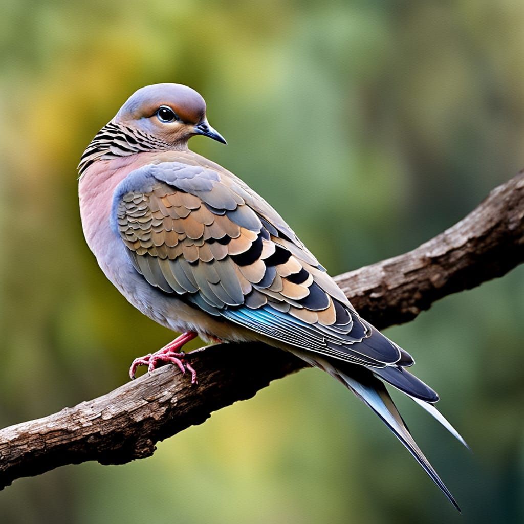 Ethereal Watercolor Mourning Dove in Soft Chiaroscuro