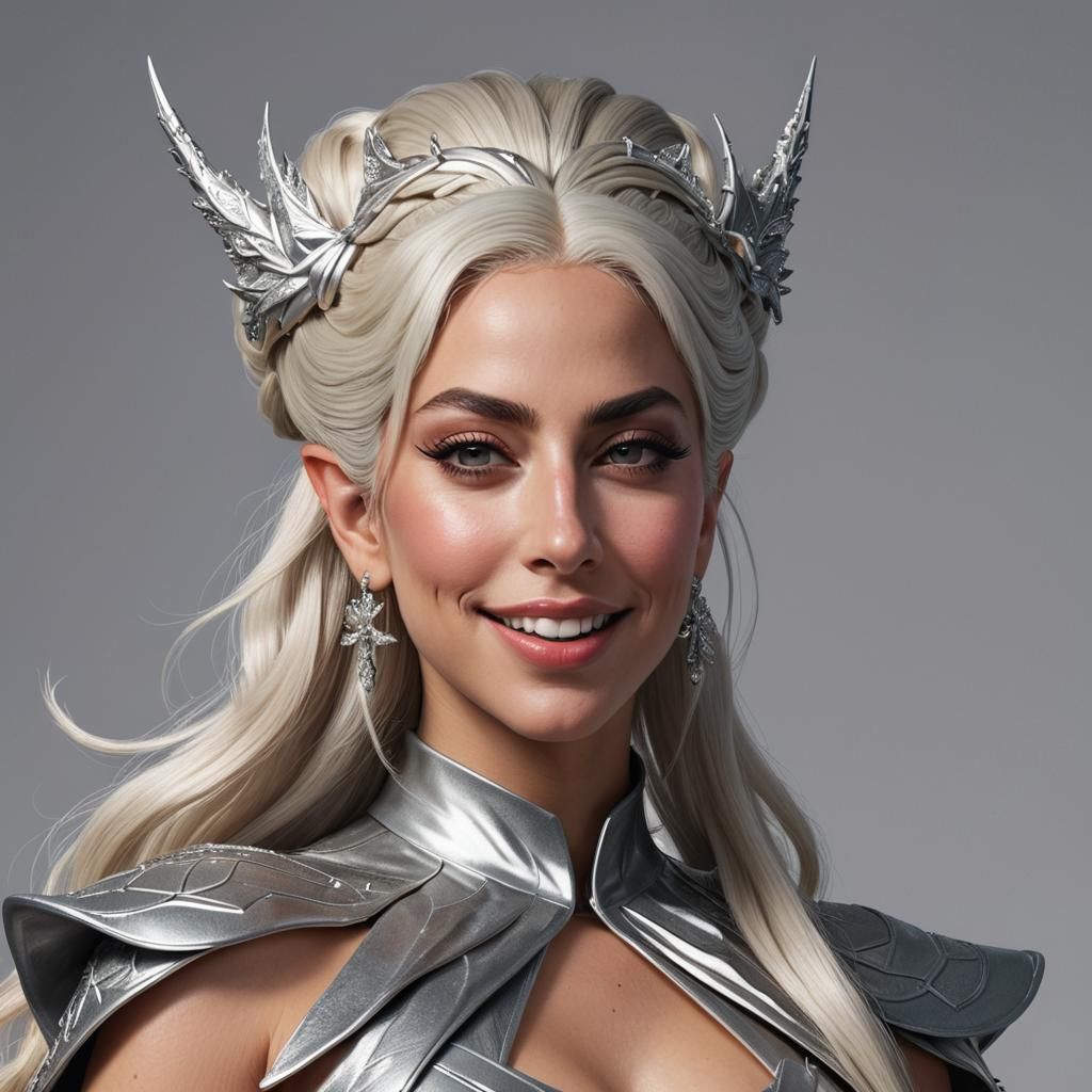 Lady Gaga as Elf in Hyperdetailed Portrait