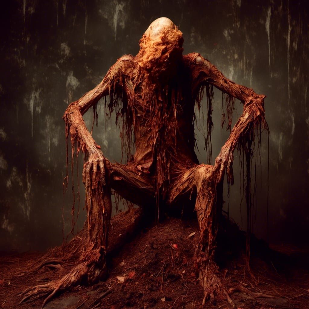 Macabre Ginger Root Man on Barren Planet