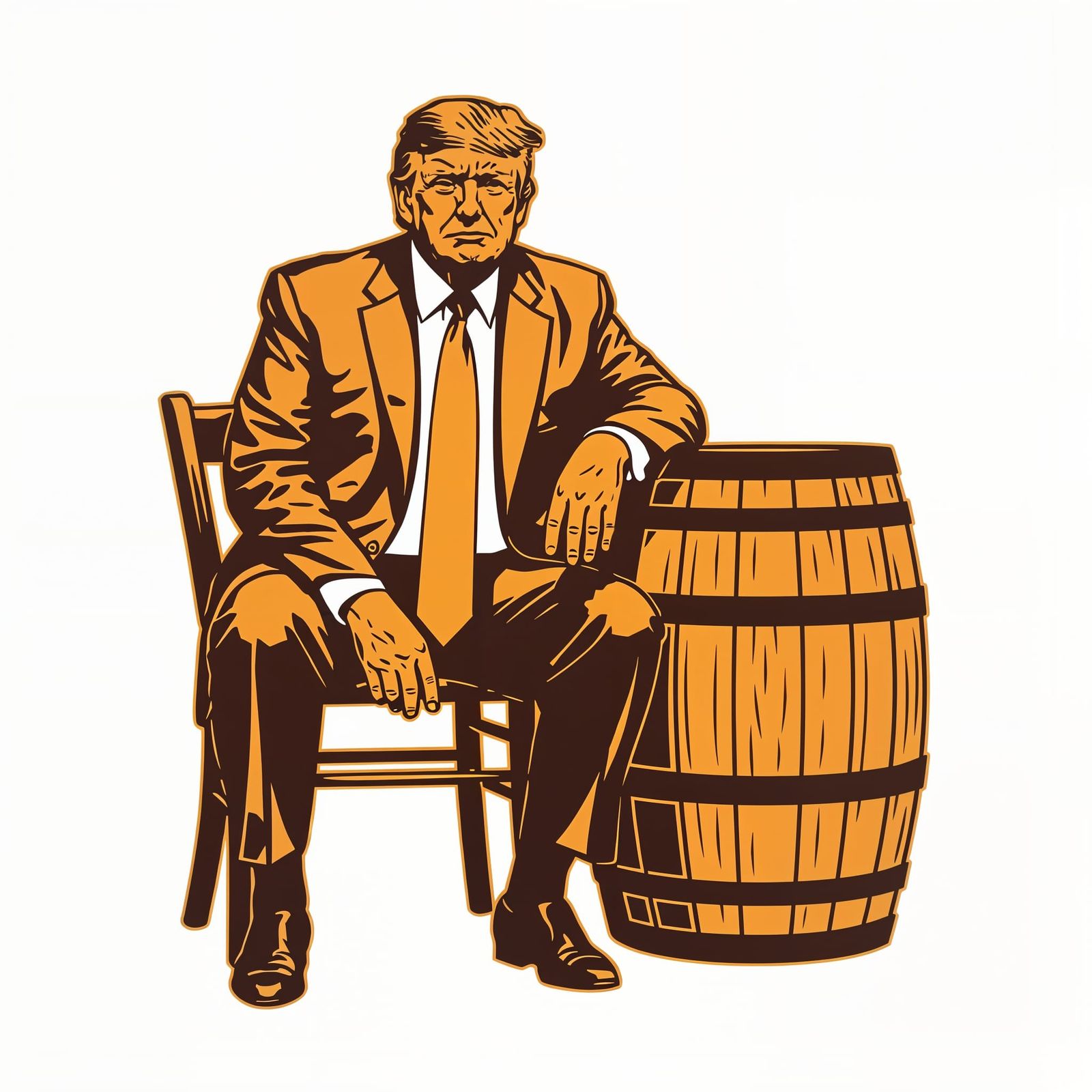 Donald Trump in Retro Screen-Print Illustration