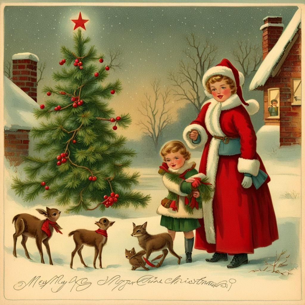Charming Vintage Christmas Card Collection