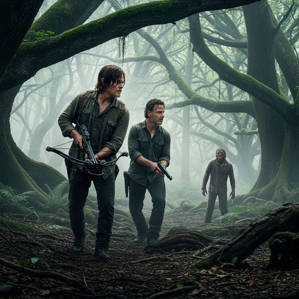 Daryl Dixon and Rick Grimes in Misty Forest