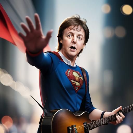 Paul McCartney as Superman: Realistic Photo