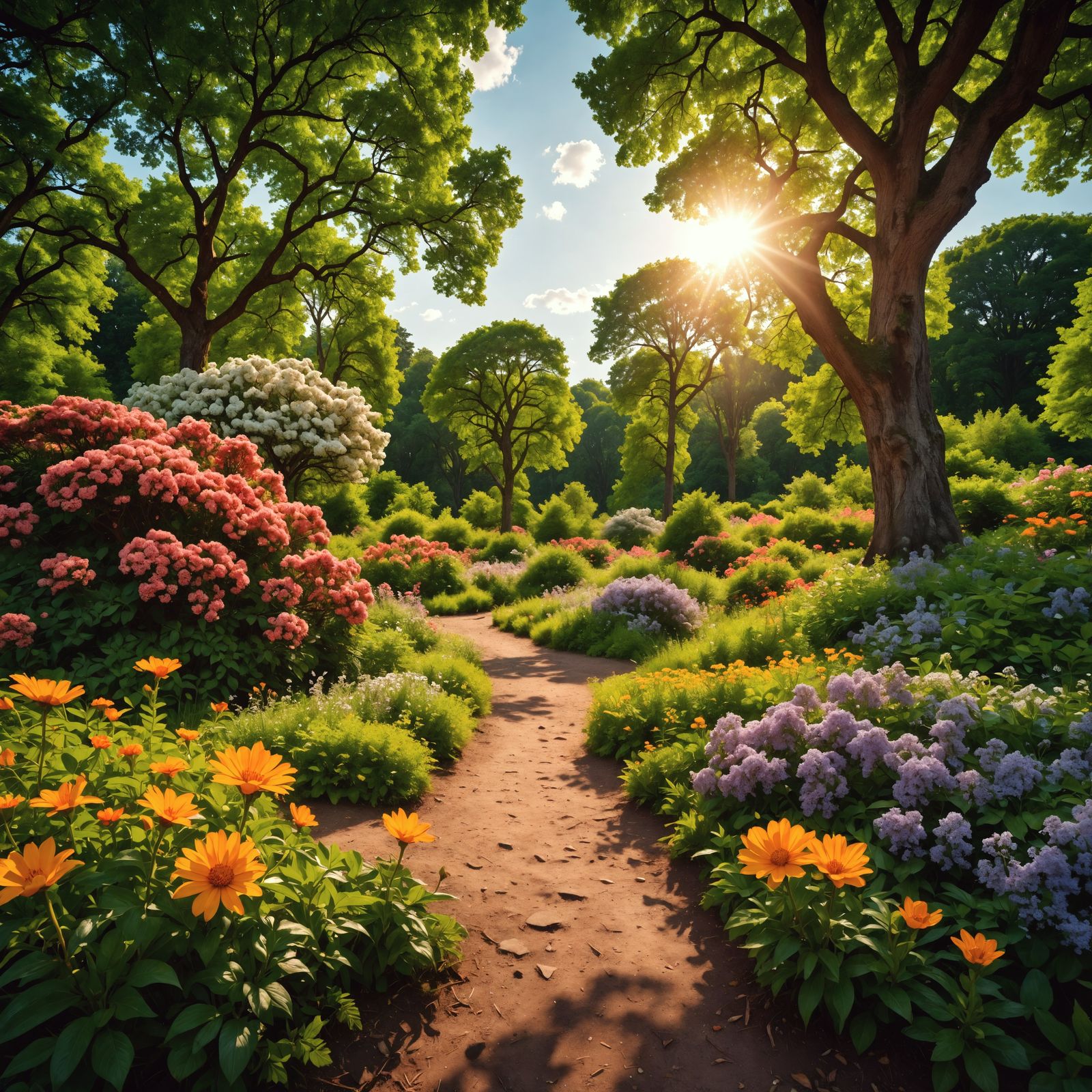 Hyperrealistic Nature Park Scene in Cinematic Style