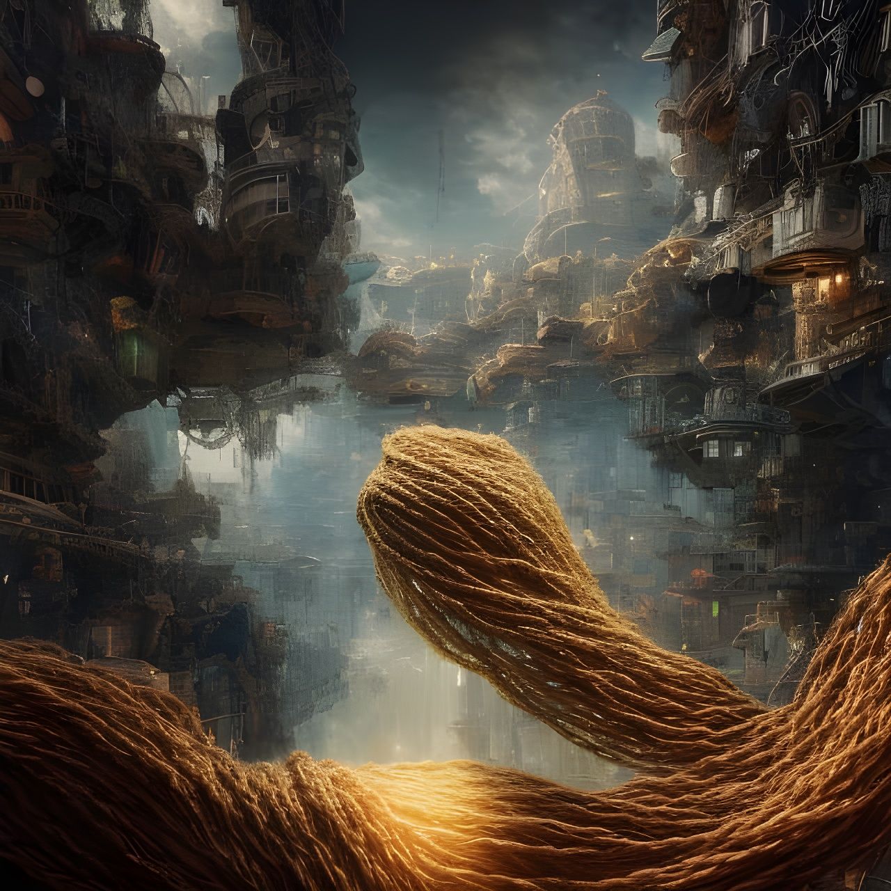 Detailed Deconstruction of Yarn Ball in Vibrant Colors