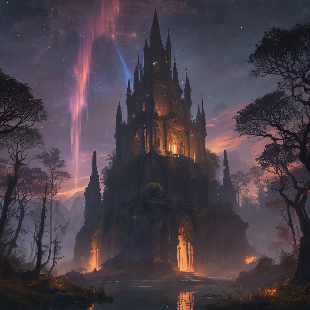 Elden Ring Landscape Ablaze with Ethereal Light