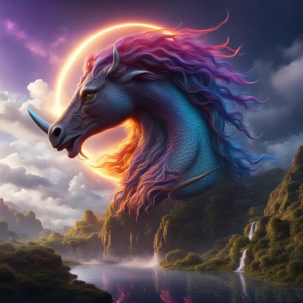 Magical Creature Under Rainbow Eclipse