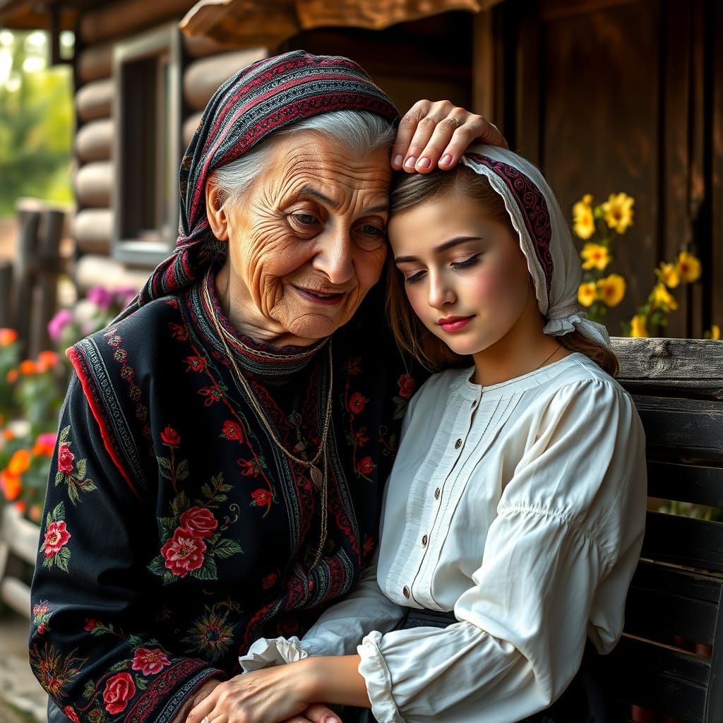 Gentle Romanian Grandmother's Love Shines Through